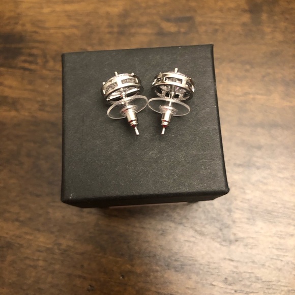 Beautiful Lab Created Sona Diamond Earrings - Picture 3 of 6